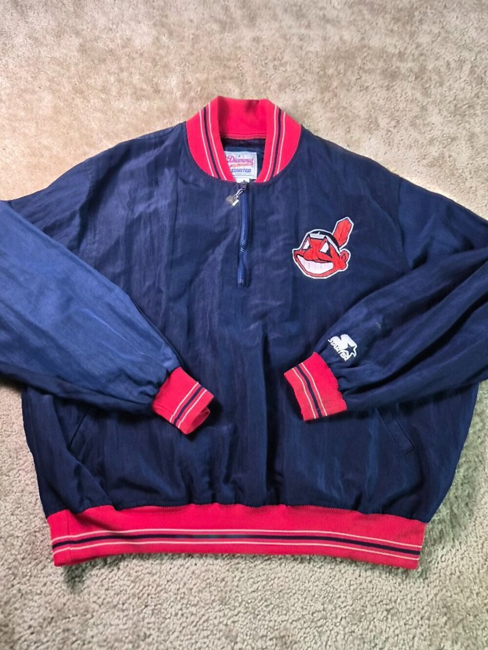 Vintage 90's Cleveland Indians Diamond Collection Starter Jacket Size XL Wahoo